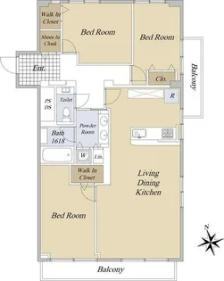 猫ヶ洞ハイツ【5階】の間取り