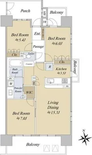 ザ・マリンスクエア【2階】の間取り