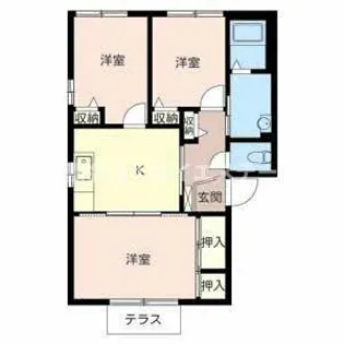 加東市上滝野(JAハーブハイツ上滝野)【101号室】の間取り