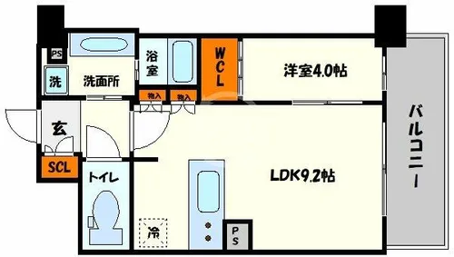 BPRレジデンス新梅田【11階】の間取り