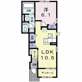 エバーライフ芳馨【1階】の間取り