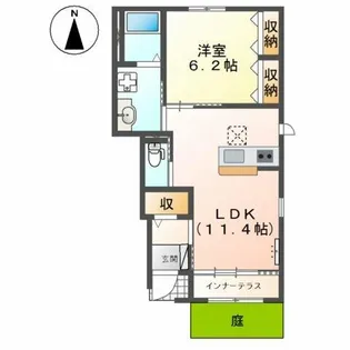 アン ジュール【1階】の間取り