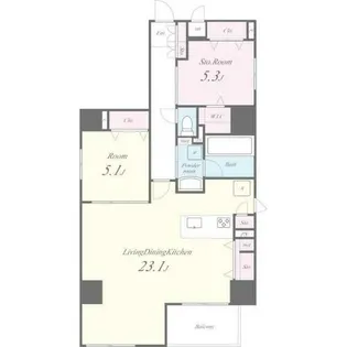 シークレフ北浜【2階】の間取り