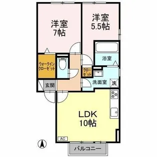 エレガンス草薙【1階】の間取り