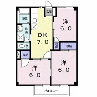 サンメゾン太子【2階】の間取り