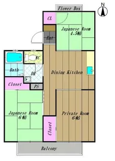 サニーハウス【201号室】の間取り