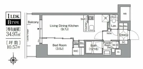コンフォリア・リヴ北浜淡路町【5階】の間取り
