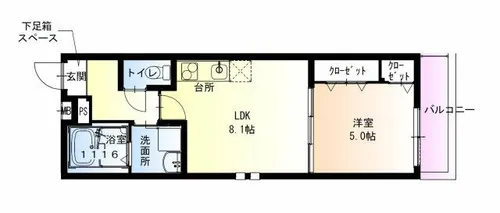フジパレス北野田Ⅵ番館【2階】の間取り