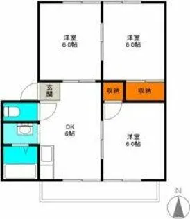 パレス名豊A【201号室】の間取り