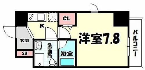 シャルマンパレ神戸花隈【7階】の間取り