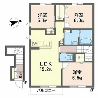 兵庫県加西市中野町【テラスハウス】の間取り
