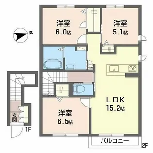 加西市中野町(シャーメゾン チーロ)【2階】の間取り