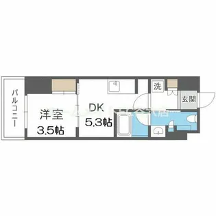 ザ・パークハビオ同心プレイス【5階】の間取り