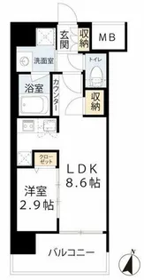 コンフォリア・リヴ京橋【10階】の間取り