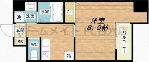 クレアート大手前グランアクシア【3階】の間取り