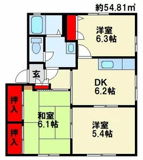 パットターンヒルズⅡ C棟【1階】の間取り