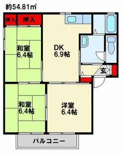 サープラス若久 B棟【201号室】の間取り