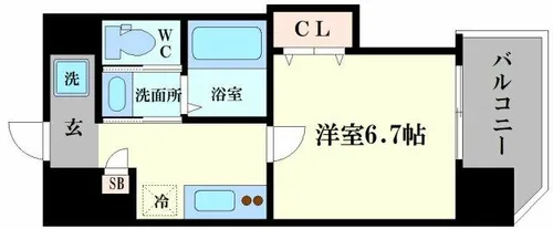 ラグゼドーム前Ⅰ【9階】の間取り