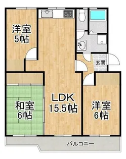 膳所ハイツ12号棟【2階】の間取り