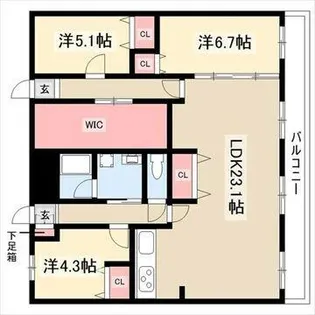 山手アベニュー【3階】の間取り
