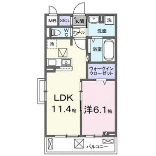 ノルド フィウーメ【1階】の間取り