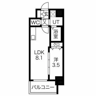 SOLメイクス新栄【12階】の間取り