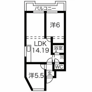 スカイフォート【2階】の間取り