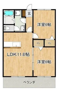 ポエムハイツ【1階】の間取り