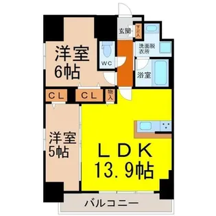 グランディール上前津【10階】の間取り