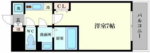 エスリードレジデンス大阪難波【14階】の間取り