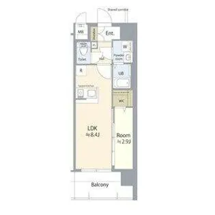 エスリード名古屋サザンプレイス【305号室】の間取り