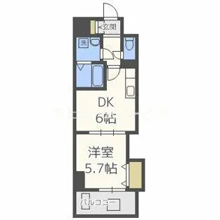 フクダ不動産上本町マンション【3階】の間取り