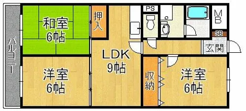 ロイヤルハイツ鶴見【3階】の間取り