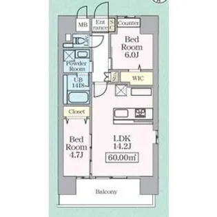 愛知県名古屋市中村区名駅南1丁目【マンション】の間取り