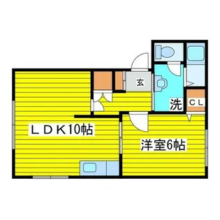 CAP DE COSMO【102号室】の間取り