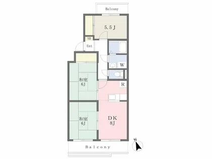 メゾンやしま【302号室】の間取り