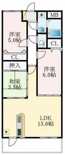 フェリス深井【3階】の間取り