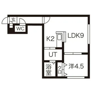 ノースウィル45【103号室】の間取り