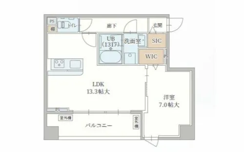 ル・モベイ天神橋【3階】の間取り