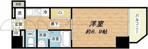 プランドール大手前レジデンス【14階】の間取り