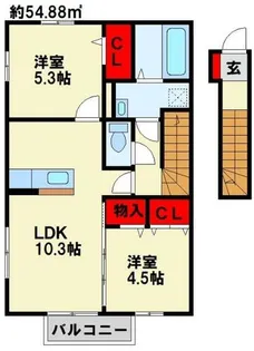 LUPINUS HY A棟【202号室】の間取り