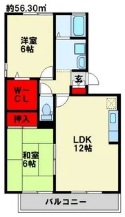 リバーフィールドⅡ【303号室】の間取り