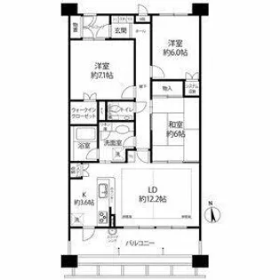 モアグレース藤が丘Ⅱ【3階】の間取り