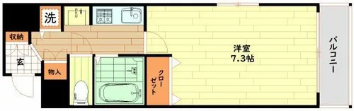 アーバンフラッツ難波東【3階】の間取り