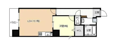 ディアコート千早【3階】の間取り