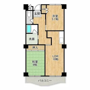 グランドハイツ濱【2階】の間取り