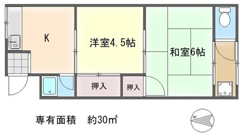 2DKの間取り画像