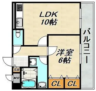 朝日プラザツインテージ神戸EAST【9階】の間取り