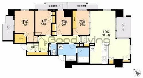 グランドメゾン桜坂ヒルズ【11階】の間取り