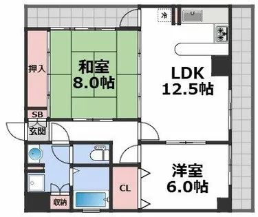 プロスピリティ四天王寺【3階】の間取り